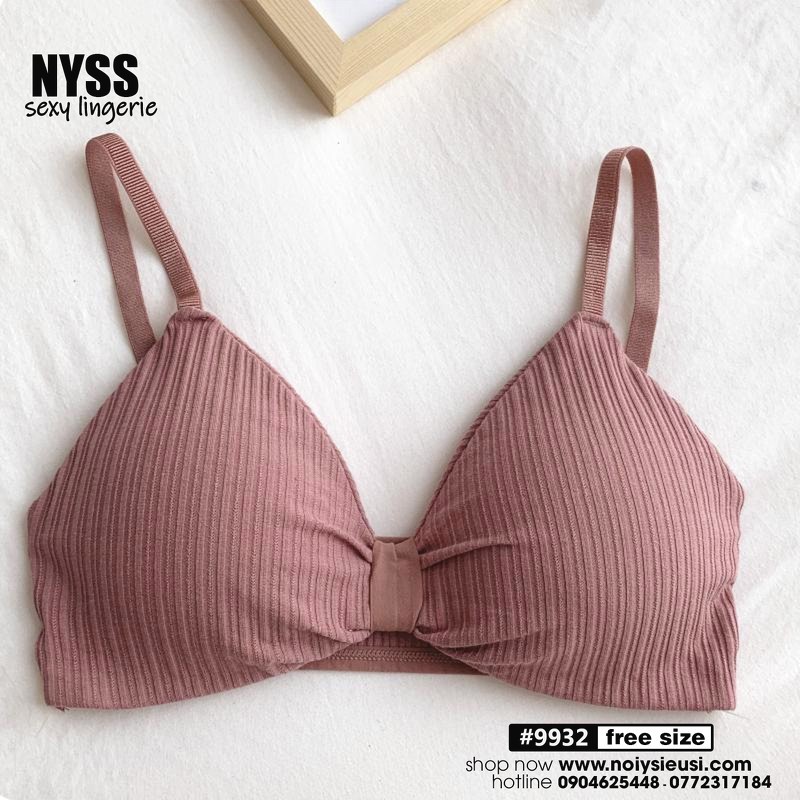 Áo bra thắt nơ 2 dây chất cotton không gọng đệm mỏng siêu nâng ngực BR18