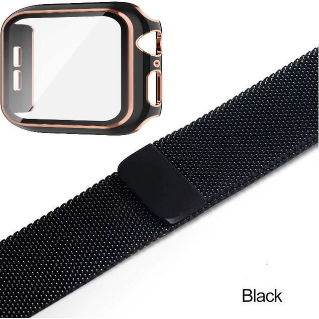 Ốp Kính Cường Lực Cao Cấp Apple Watch VS Dây Thép Series 7/6/5/SE/4/3/2/1 Size 38-40-41-42-44-45mm