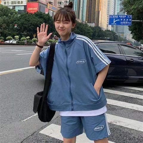 New Women's Clothing in Summer of 2019 Korean Leisure Sports Hiphop Hip Hop Suit