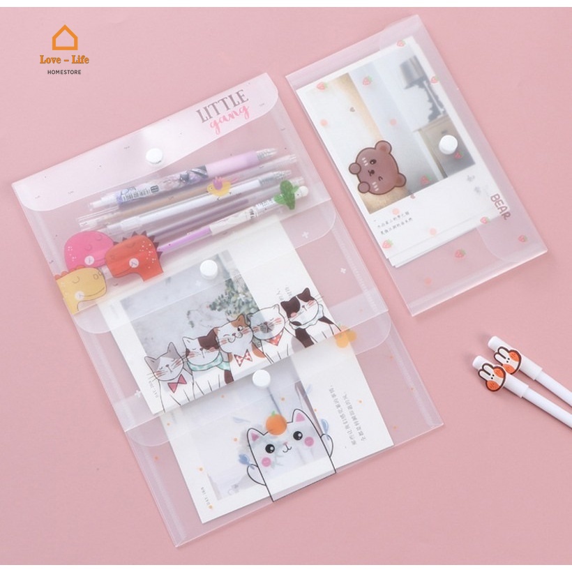 [Hàng mới về] Túi đựng khẩu trang trong suốt chống thấm nước có nút bấm tiện dụng mang theo du lịch