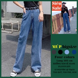 HOT [Size 30~35] Quần Suông Dài Bigsize Nữ - Lưng Siêu Cao / Quần Jean