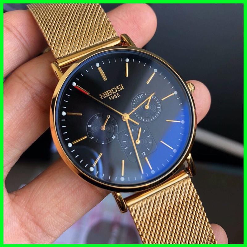 [SIÊU GIẢM GIÁ] ĐỒNG HỒ NAM DÂY LƯỚI HIỆU NIBOSI CHÍNH HÃNG FULL BOX CHẠY ĐỦ 6 KIM LỊCH NGÀY VÀ THỨ | BigBuy360 - bigbuy360.vn