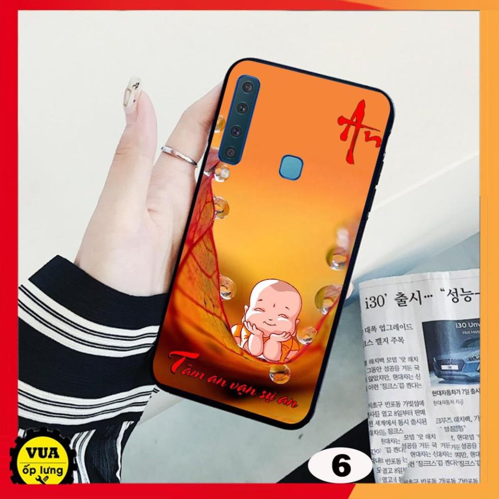 Ốp lưng kính cho Samsung A50 - A50s - A70 - A30s - A70s - A7 2018 - A9 2018 in hình hoa sen tâm an và chú tiểu