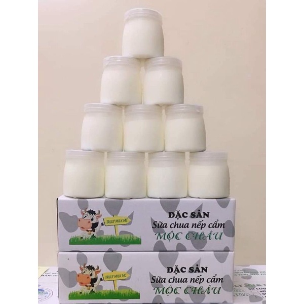 SỮA CHUA NẾP CẨM TRULYMILK MỘC CHÂU THÙNG 12 HŨ
