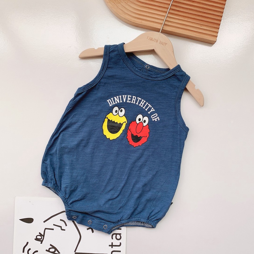 body chip cotton in hình mặt cười ngỗ nghĩnh cho bé