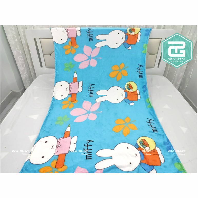 Mền lông tuyết nhung trẻ em, mền cho bé đi học kích thước 1m1 x 1m6