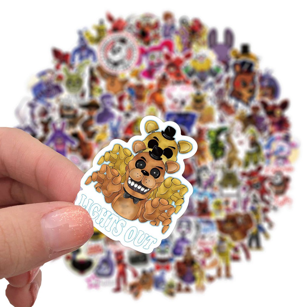 Bộ 100 Miếng Dán Sticker Five Nights At Freddy 's Trang Trí Đa Năng