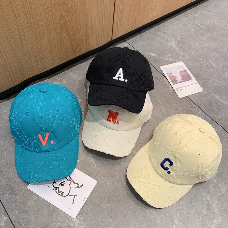 Mũ lưỡi trai chống nắng vành cong in chữ phong cách cổ điển thời trang mùa hè cho nam nữ