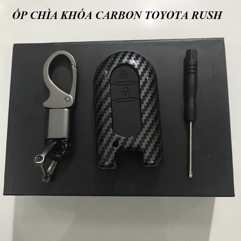 Ốp chìa khóa carbon bao da chìa khóa xe toyota Rush