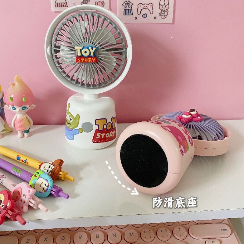 Quạt điện cầm tay mini để bàn Gấu dâu dễ thương