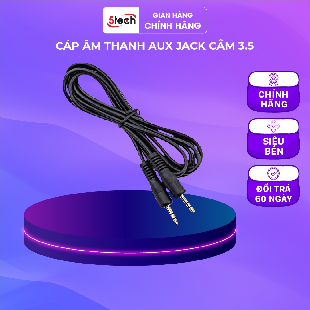 Cáp âm thanh AUX 3.5mm jack cắm dài 1.5m dành cho loa, tai nghe để kết nối thêm với điện thoại, máy tính & laptop