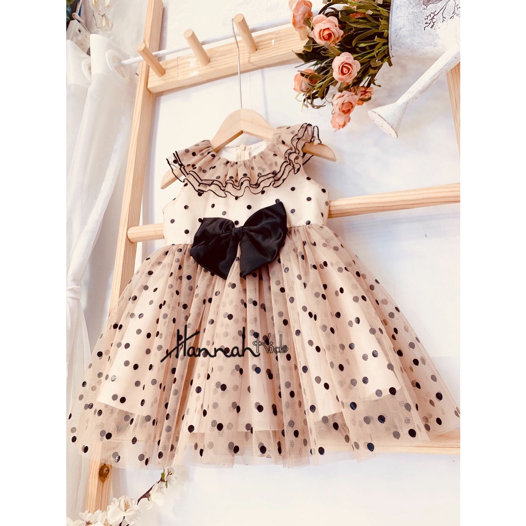 Đầm Công Chúa Cho Bé 5-35Kg, Váy Chấm Bi Cho Bé Gái 0-10 Tuổi, Váy Công Chúa Mùa Hè Cho Bé HANNAH KIDS