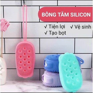 Bông tắm silicon tạo bọt massage có dây treo..