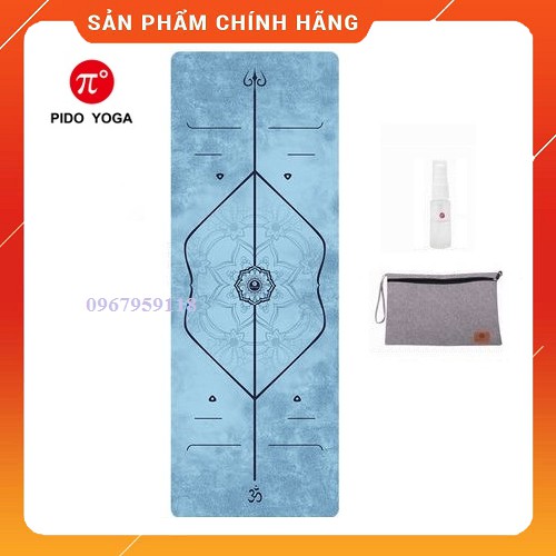 Thảm tập YOGA du lịch Pido gấp gọn bám dính chắc, chống trơn trượt - Tặng kèm túi đựng và chai xịt