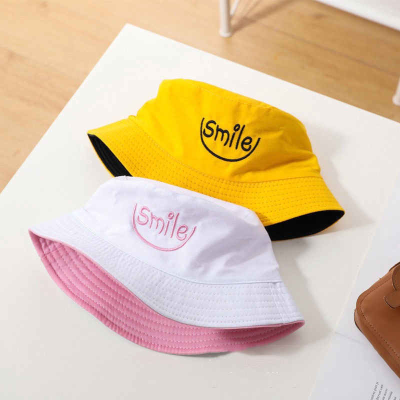 Mũ Tai Bèo Hai Mặt In Hình Mặt Cười Dễ Thương Cho Bé