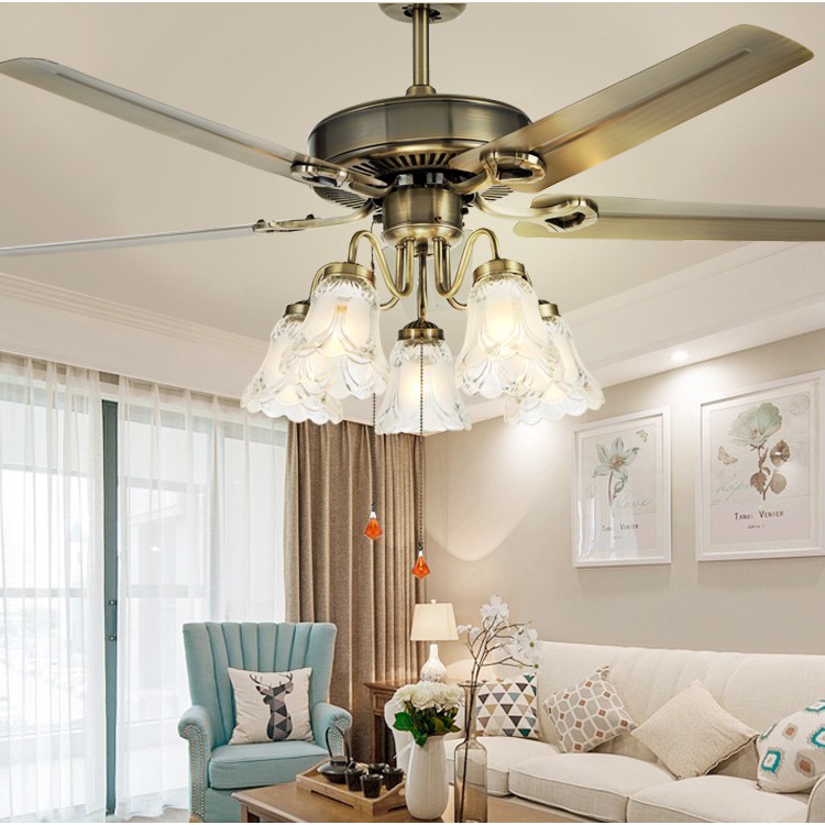 Quạt đèn MONSKY trang trí nội thất COLUM phong cách cổ điển - kèm bóng Led chuyên dụng