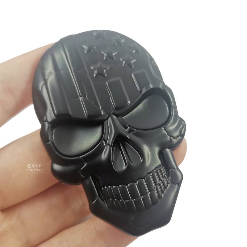 Miếng dán kim loại hình đầu lâu trang trí cho xe mô tô Harley