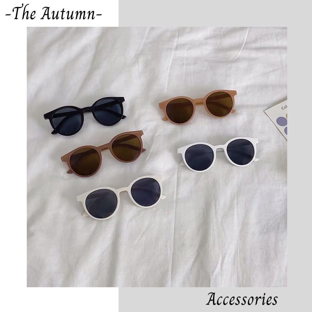 Kính râm nhiều màu gọng tròn mắt mèo chống tia UV phong cách thời trang cho nam và nữ - The Autumn Accessories