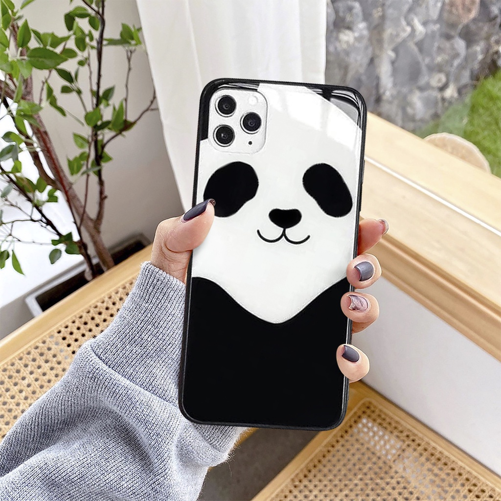 Ốp lưng iphone kính cao cấp gấu panda case 14plus 14 pro max 13 12 promax 11 mini 6 6s 7 8 plus x xr xs Se