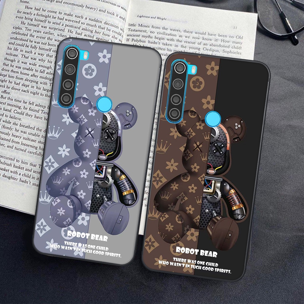 Ốp lưng Xiaomi REDMI NOTE 8 in hình Gấu nâu - hồng, Gấu Be@rick  cực CUTE, DỄ THƯƠNG