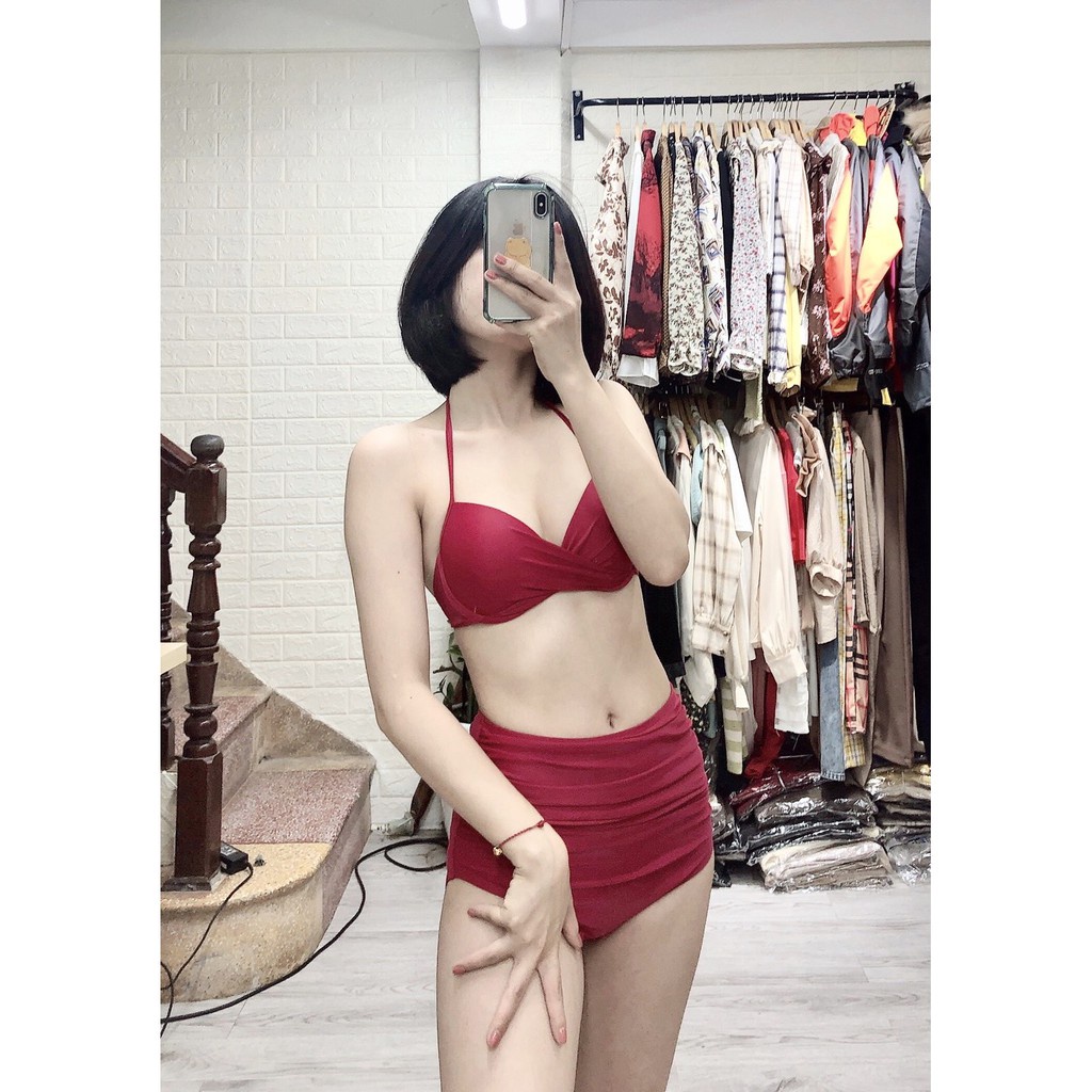 Bikini 2 mảnh Quần Nhúng Áo Xoắn Nhiều Màu
