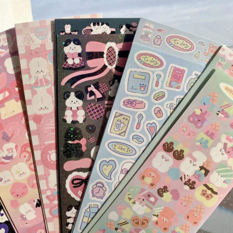 miếng dán sticker trang trí top loader, sổ, thiệp style Hàn