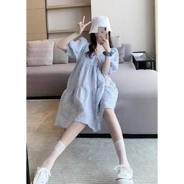 [Mã FAGREEN1505 giảm tới 30K đơn 99K] Anna Dress - Đầm xốp cổ vuông tay phồng | BigBuy360 - bigbuy360.vn