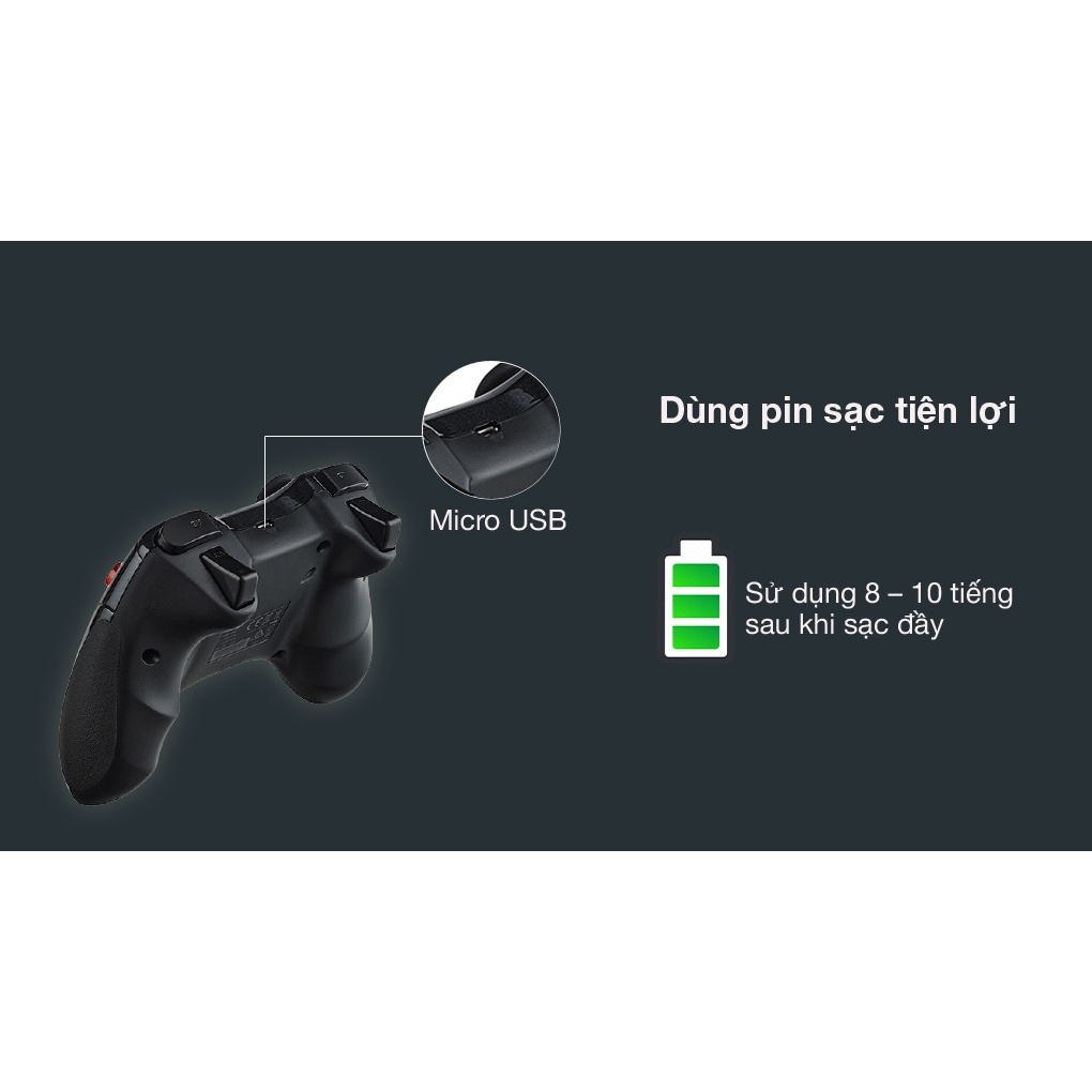 Tay cầm Game pad Rapoo V600S không dây, controller wireless chính hãng Rapoo