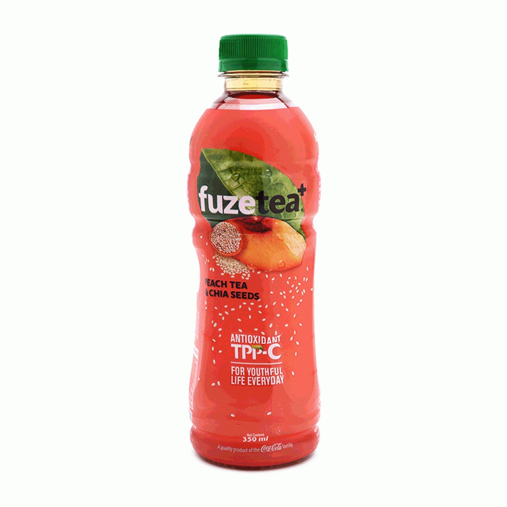 [ Yams Mart ] Combo 3 Trà Đào Và Hạt Chia Fuze Tea Plus Chai 350ML