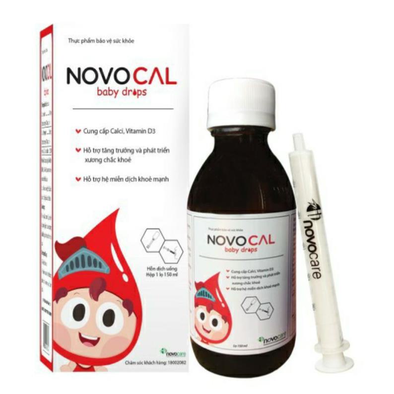 Canxi Cho Bé, Canxi cho trẻ sơ sinh hữu cơ và vitamin D3 NOVOCAL hỗ trợ hệ miễn dịch khoẻ mạnh Chai 150 ml PKNT09
