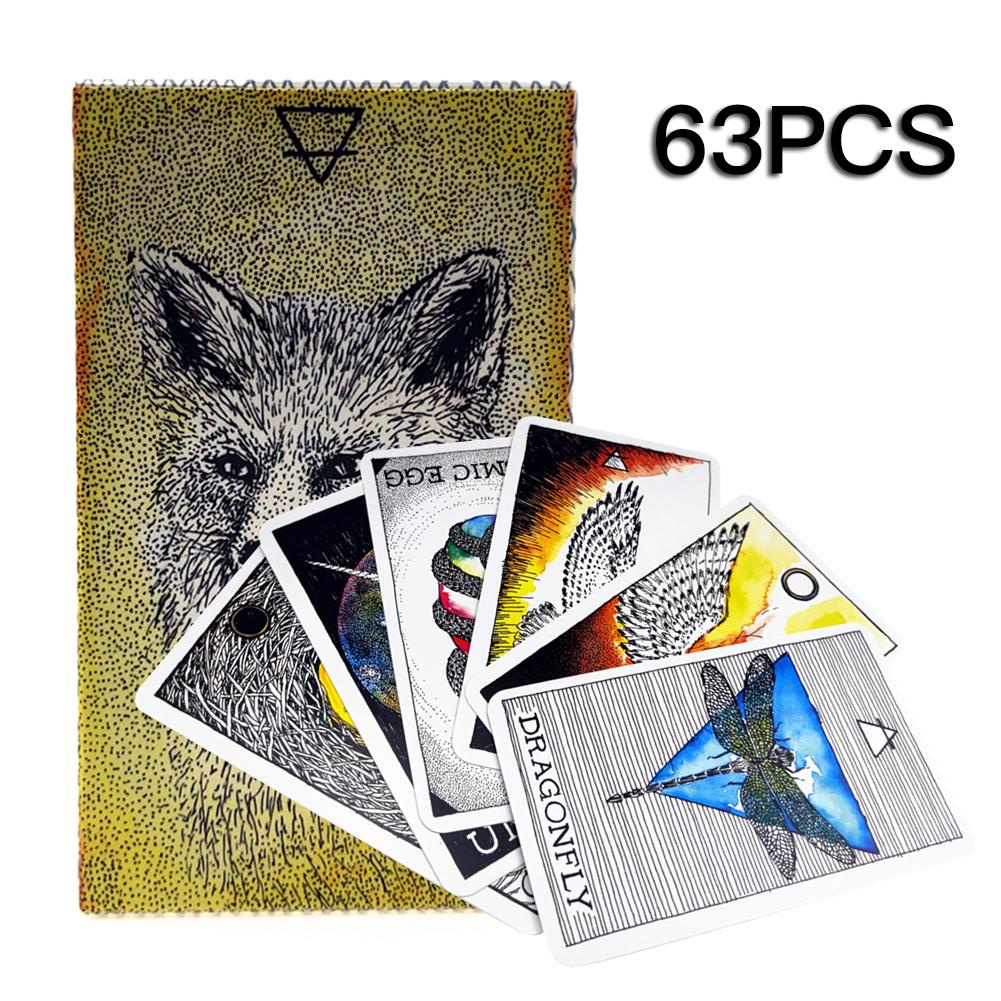 Bộ 63 thẻ bài tarot in hình động vật bằng tiếng Anh