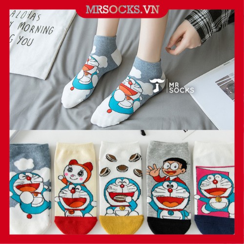 Vớ Tất Cổ Ngắn Doremon Xinh Xắn Loại Thấp Chất Cotton dành cho cả nam và nữ freesize 36-42