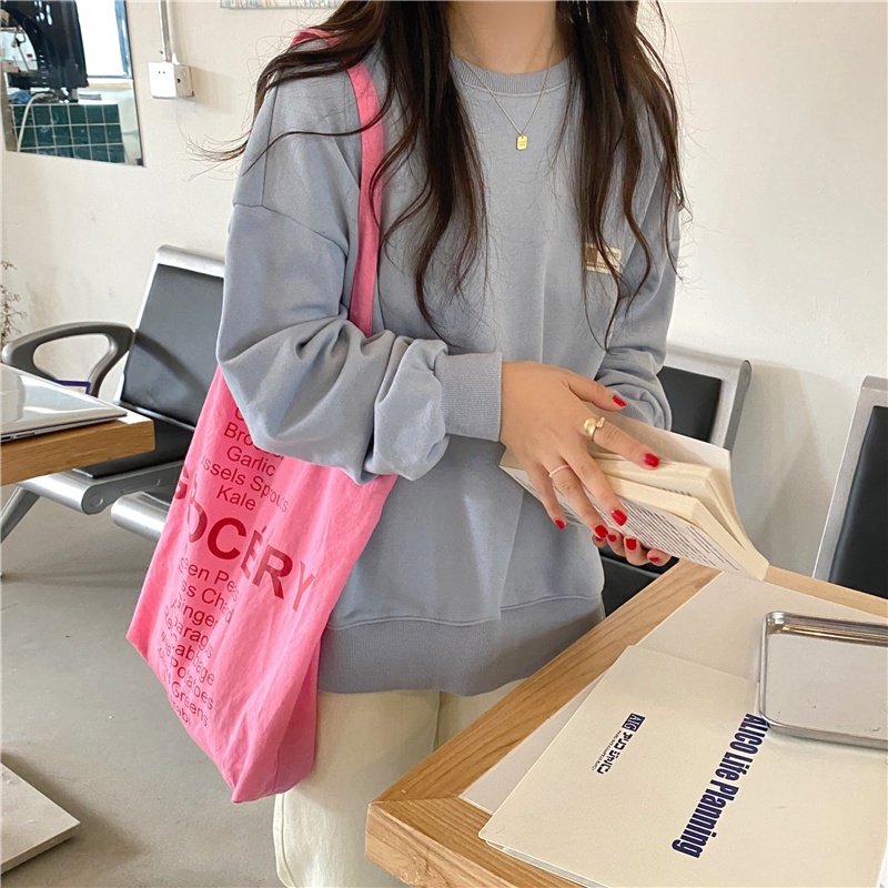 Áo Sweater Tay Dài Cổ Tròn Dáng Rộng Màu Trơn Thời Trang Hàn Quốc | BigBuy360 - bigbuy360.vn