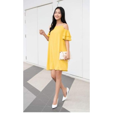 Đầm Nữ 92WEAR 2 dây tay xòe 2 tầng - Size M - Nguyên tem mác