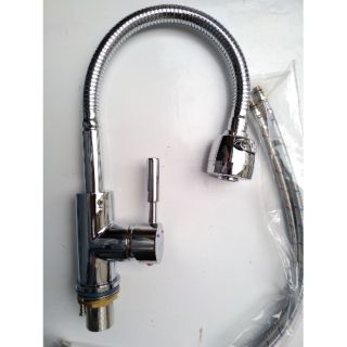 Vòi rửa bát inax thân đồng cần mềm