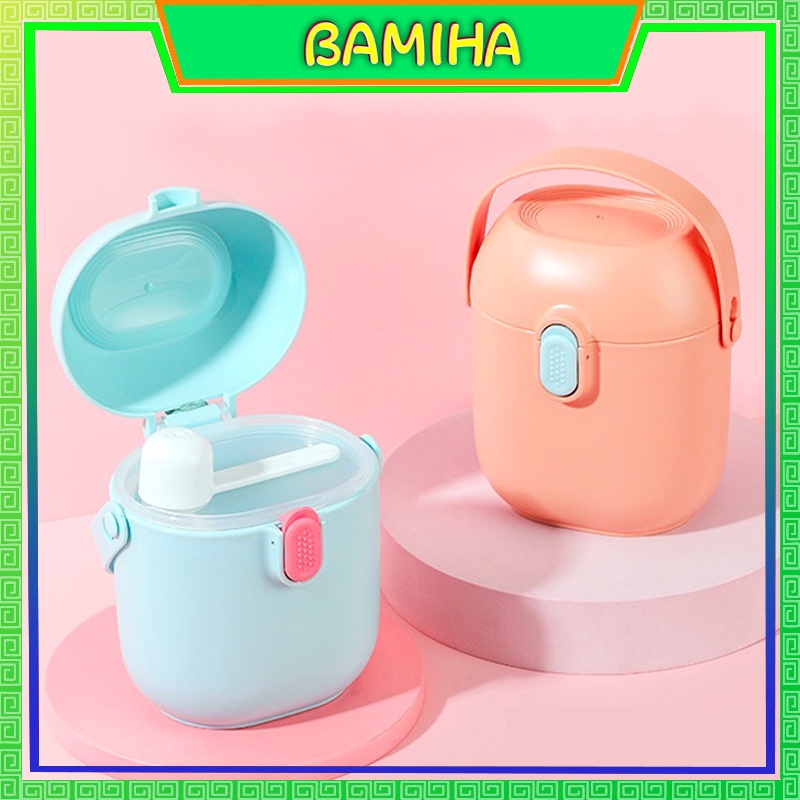 Hộp Đựng Sữa Bột bamiha, Đồ Khô Cho Bé Tiện Dụng Đi Chơi Du Lịch, Hộp Chia Sữa Chống Ẩm đựng được 255g