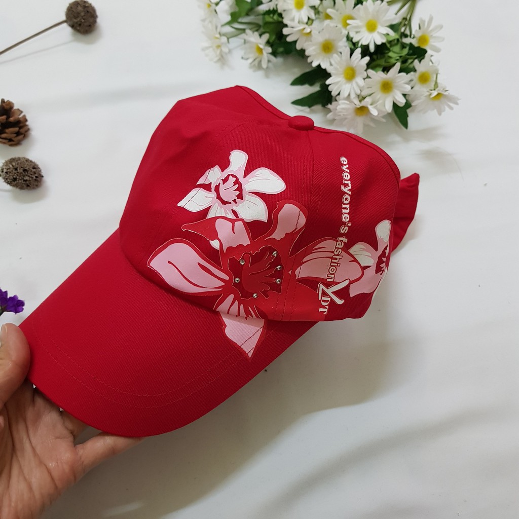 Nón Kết Nữ, Mũ Lưỡi Trai Nửa Đầu Họa Tiết Hoa