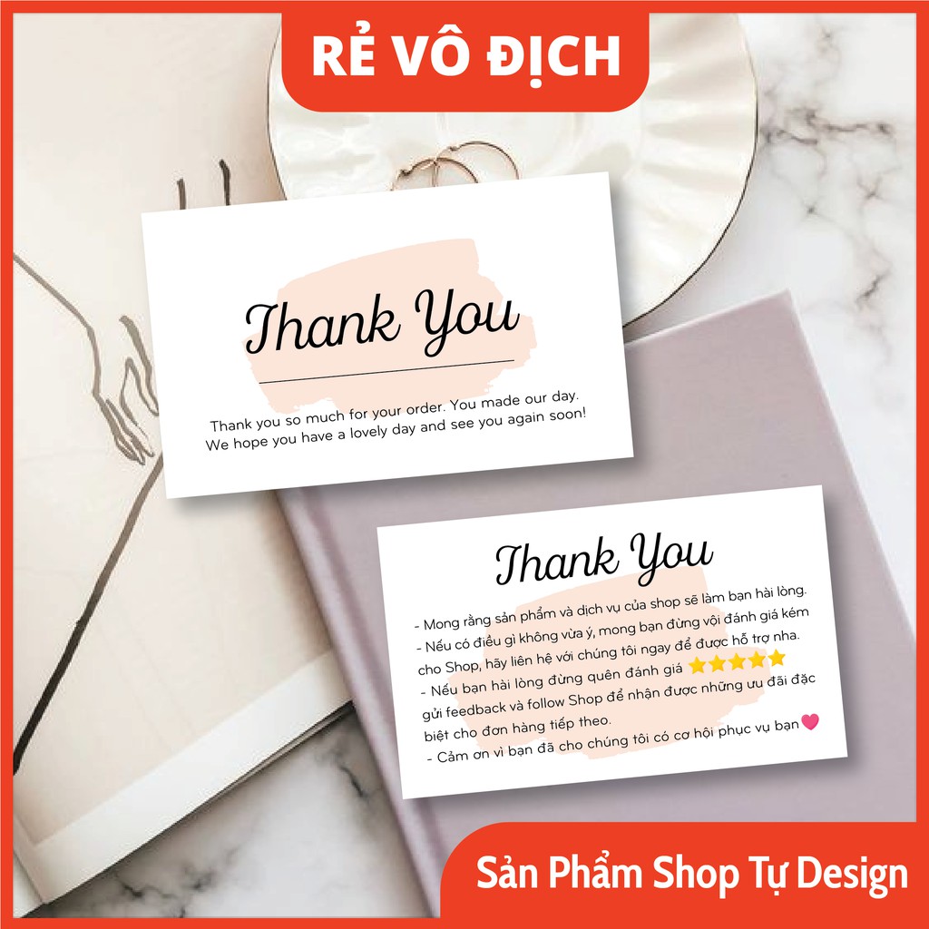 Card thank you name card thiệp cảm ơn khách hàng rẻ đẹp