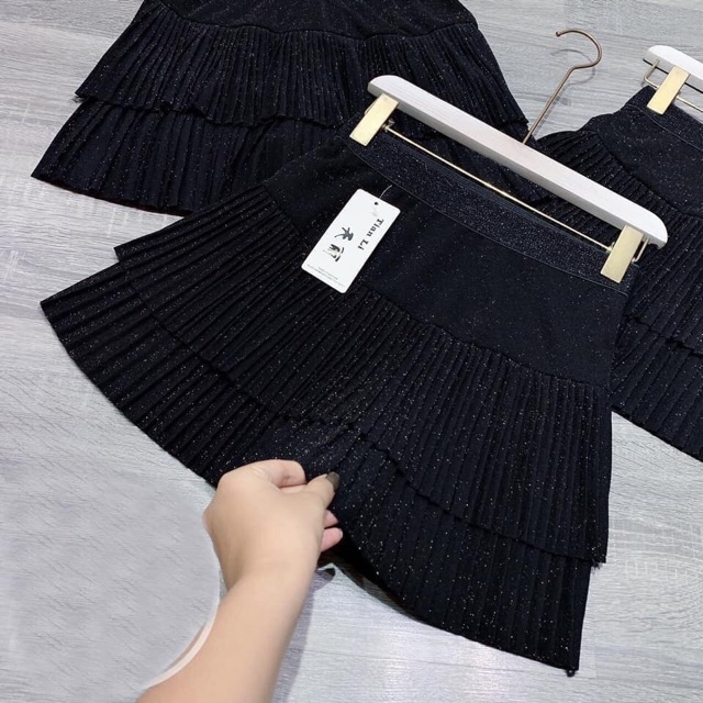Chân váy nhũ xếp li hàng đẹp Quảng Châu