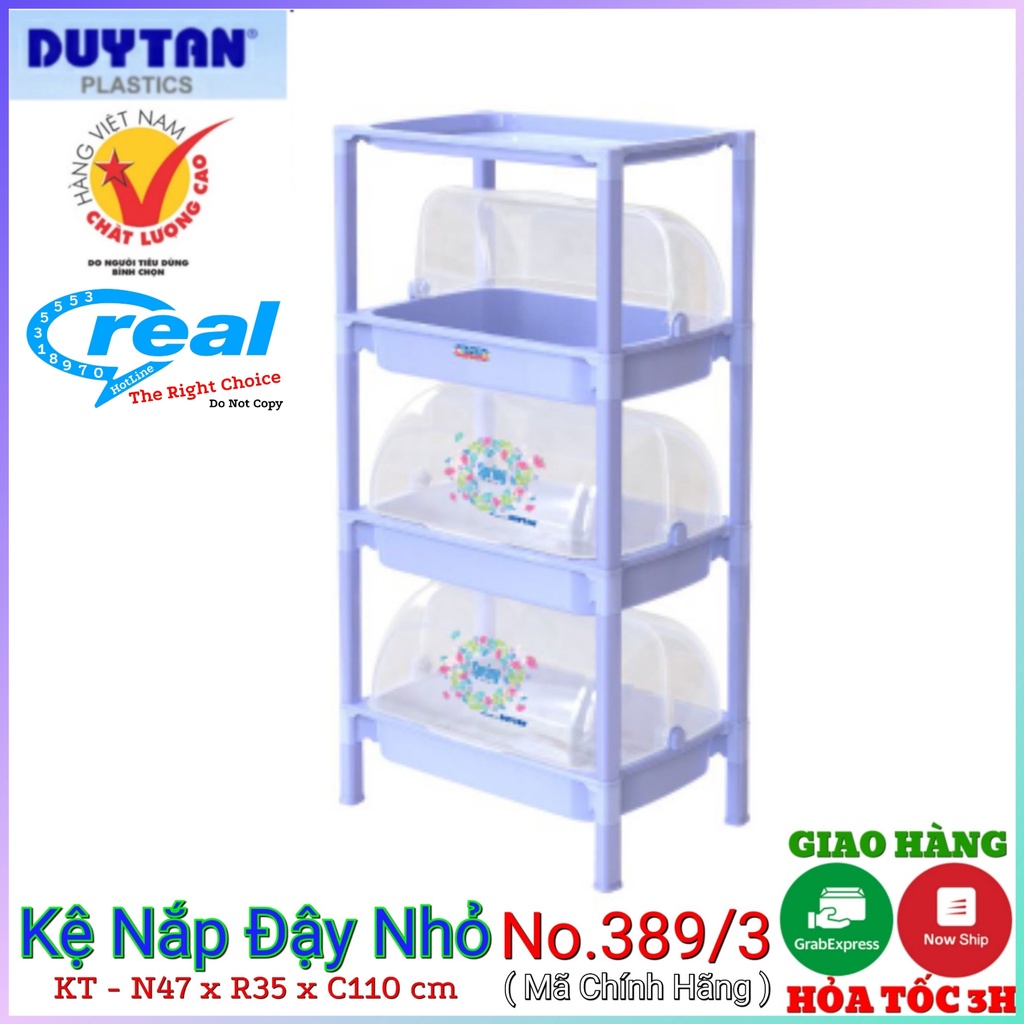 Kệ chén có nắp duy tân 3 ngăn-4 tầng- CÓ NẮP ĐẬY - KT 47 x 35.5 x110 cm