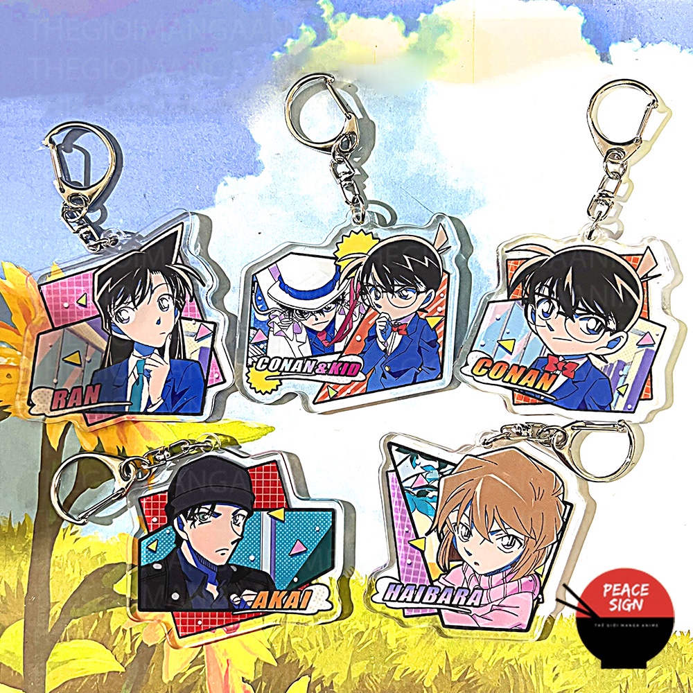 ( Mica trong acrylic) Móc khóa DETECTIVE CONAN Thám Tứ Lừng Danh ver Hiệu Ứng anime chibi