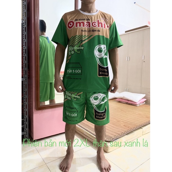 Bộ thun hè mì tôm omachi cả nhà cùng mặc/ bộ đồ bé trai bé gái co dãn size 10kg đến 80kg cực chất