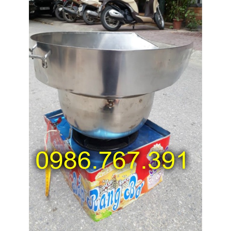 <SALE 20%> Nồi nổ bỏng bắp rang bơ chạy ga, máy nổ bắp rang bơ ga (nồi phi 28 inox siêu đẹp)