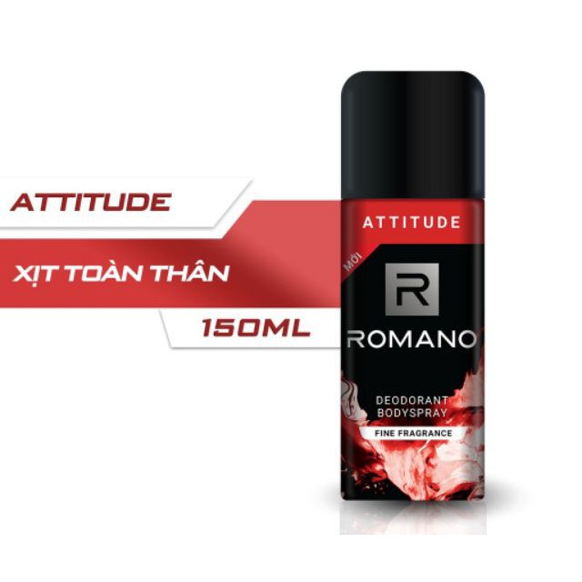 Xịt Khử Mùi Toàn Thân Romano Attitude 150ml