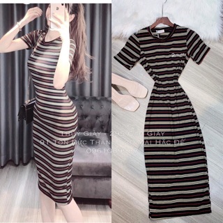 bán sỉ váy len kẻ body