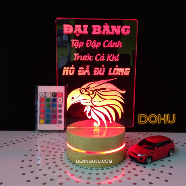 Đèn Để Bàn Tạo Động Lực Mã DOHU27 “Đại Bàng Tập Đập Cánh...” 16 Màu Kèm Điều Khiển Và Dây Cáp (Có Video)
