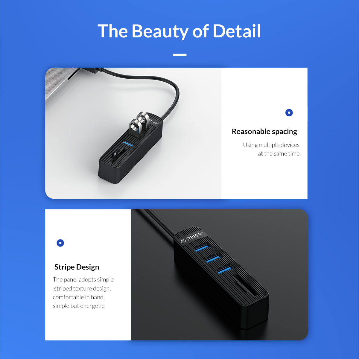 Bộ HUB ORICO TWU3-3AST/TWU32-3AST 5 Cổng USB3.0 USB2.0 SD/TF Cho Laptop/Máy Tính PC | BigBuy360 - bigbuy360.vn