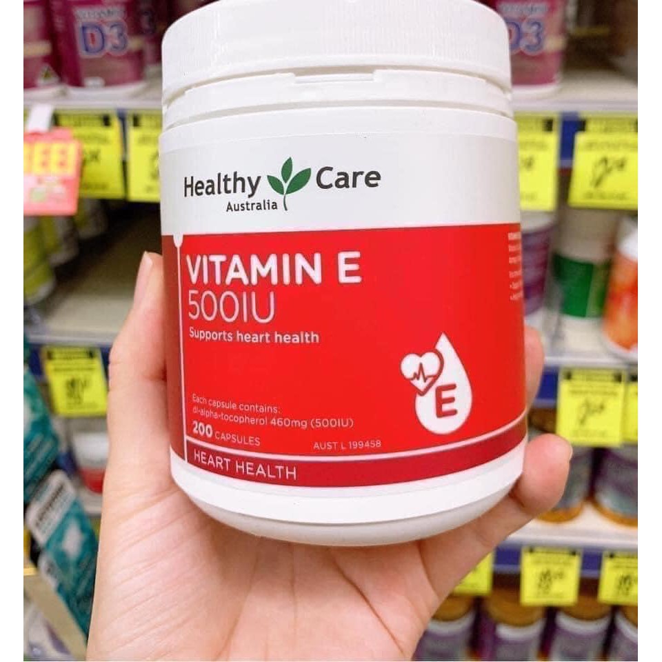 viên uống chiết xuất e htc vitmoon-  vitamin E 500UI Healthy care, đẹp da, giảm mụn - 200v