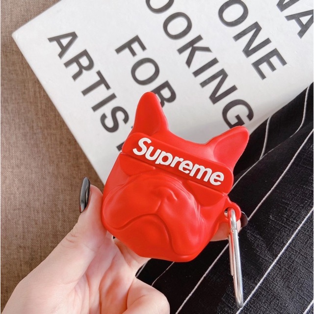 Case Airpod 1/2/Pro Hình Chó mặt sệ Supreme