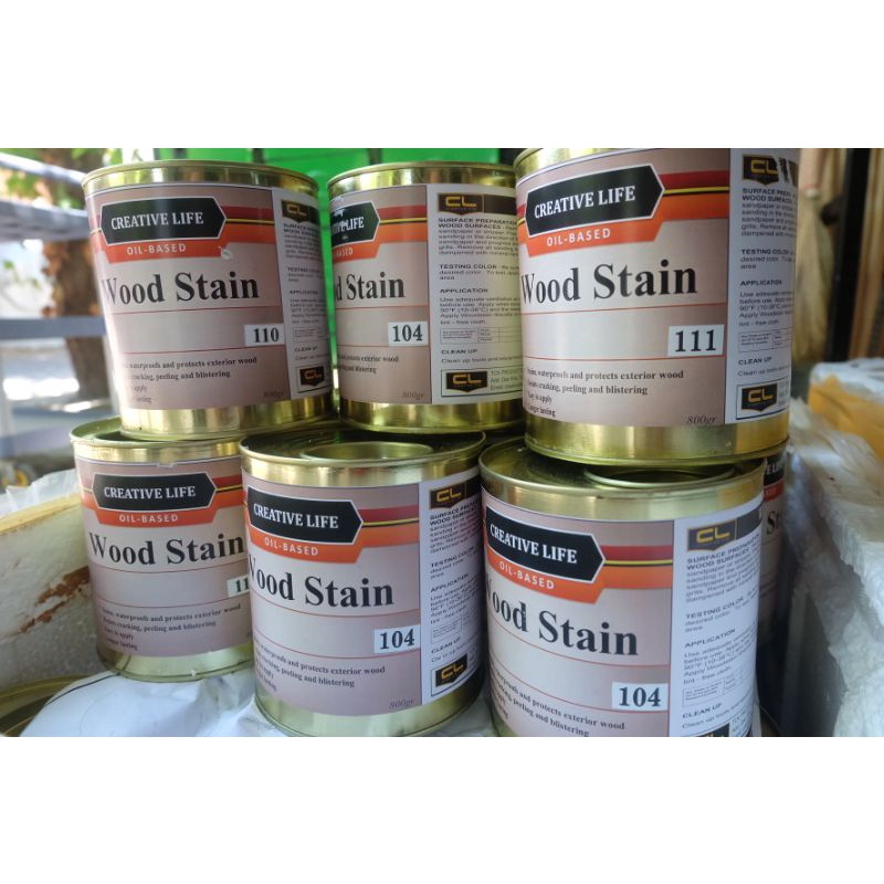 Sơn lau gỗ gốc dầu wood stain mã 1xx  lon 800gr, công ty Creative Life - LUMY Wood Decor
